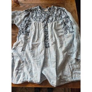 Hannah Artwear blue side cinch coverup dress
